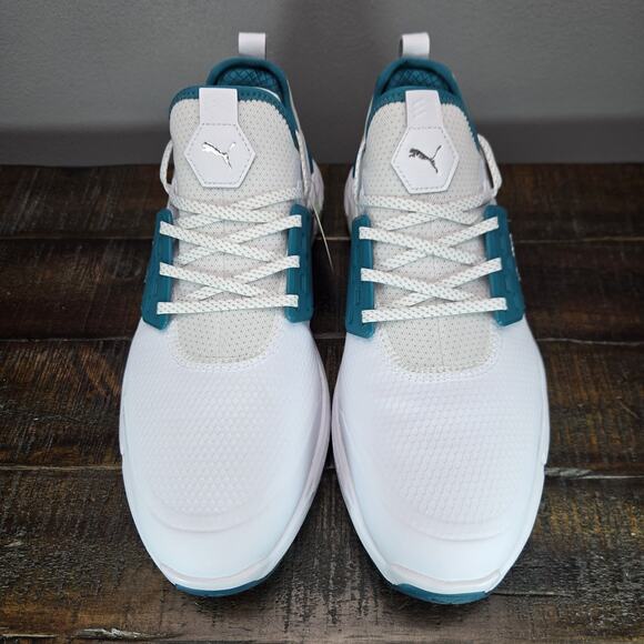 NEW Puma Ignite Articulate Mens Size 9 Waterproof Golf Shoes White Blue - Picture 2 of 13